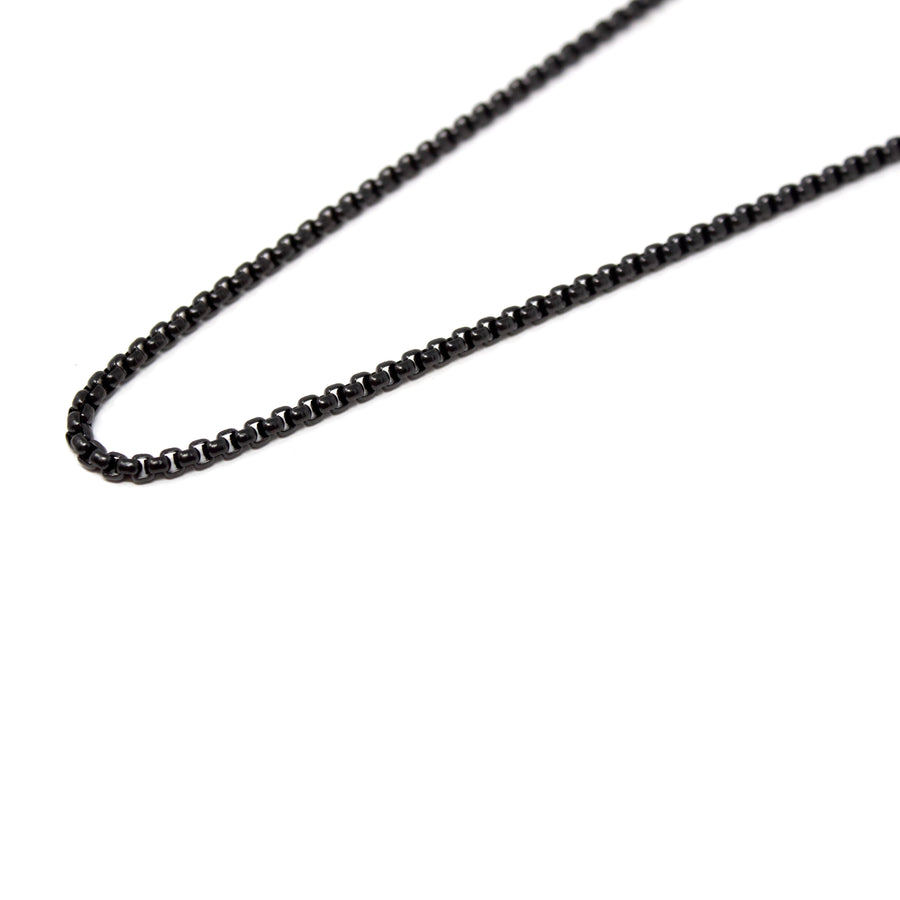 Stainless Steel Popcorn Mesh Men's Necklace Black Ion Plated - Mimmic Fashion Jewelry