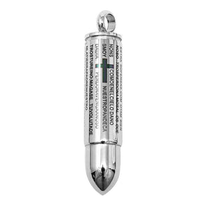 Stainless Steel Prayer Bullet Pendant - Mimmic Fashion Jewelry