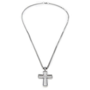 Stainless Steel Prayer Cross Pendant Chain - Mimmic Fashion Jewelry