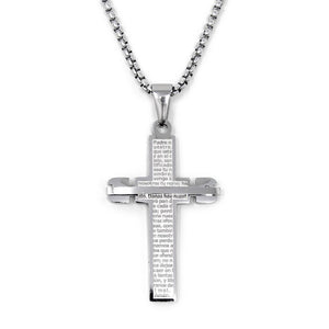 Stainless Steel Prayer Cross Pendant - Mimmic Fashion Jewelry