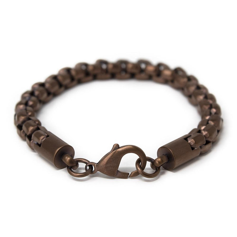 Stainless Steel Rose Gold Ion Plated Round Box Chain Bracelet - Mimmic Fashion Jewelry