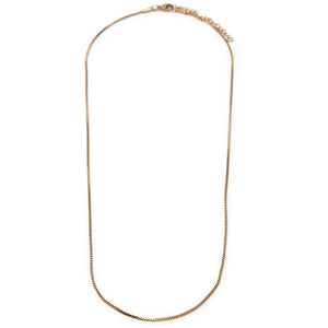 Stainless Steel Rose Gold Plated Box Chain Necklace 20 Inch - Mimmic Fashion Jewelry