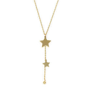 Stainless Steel Stars Pendant Necklace Gold Plated - Mimmic Fashion Jewelry