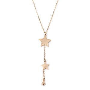Stainless Steel Stars Pendant Necklace Rose Gold Plated - Mimmic Fashion Jewelry