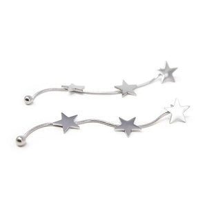 Stainless Steel Stars Post Drop Earrings - Mimmic Fashion Jewelry