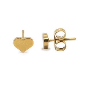 Stainless St 3 Tone Hearts Neck Earrings Set Gold Pl - Mimmic Fashion Jewelry