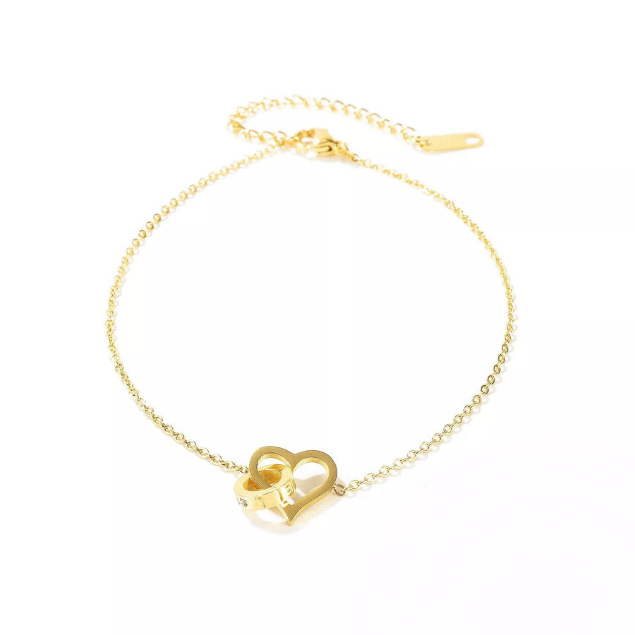 Stainless Steel Together Forever Anklet Gold Plated