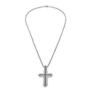 Stainless St Twist Cross Pendant Neck - Mimmic Fashion Jewelry