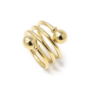 Stainless Steel Twisted Ring Gold Plated - Mimmic Fashion Jewelry