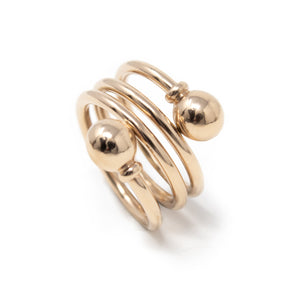 Stainless Steel Twisted Ring Rose Gold Plated - Mimmic Fashion Jewelry