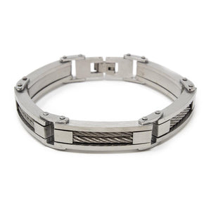 Stainless Steel Two Cable Link Bracelet - Mimmic Fashion Jewelry