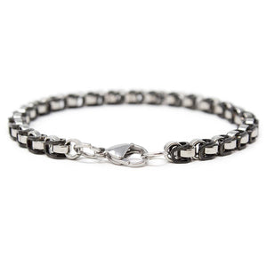 Stainless Steel Two Tone Bike Chain Bracelet - Mimmic Fashion Jewelry