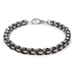 Stainless Steel Two Tone Bike Chain Bracelet - Mimmic Fashion Jewelry