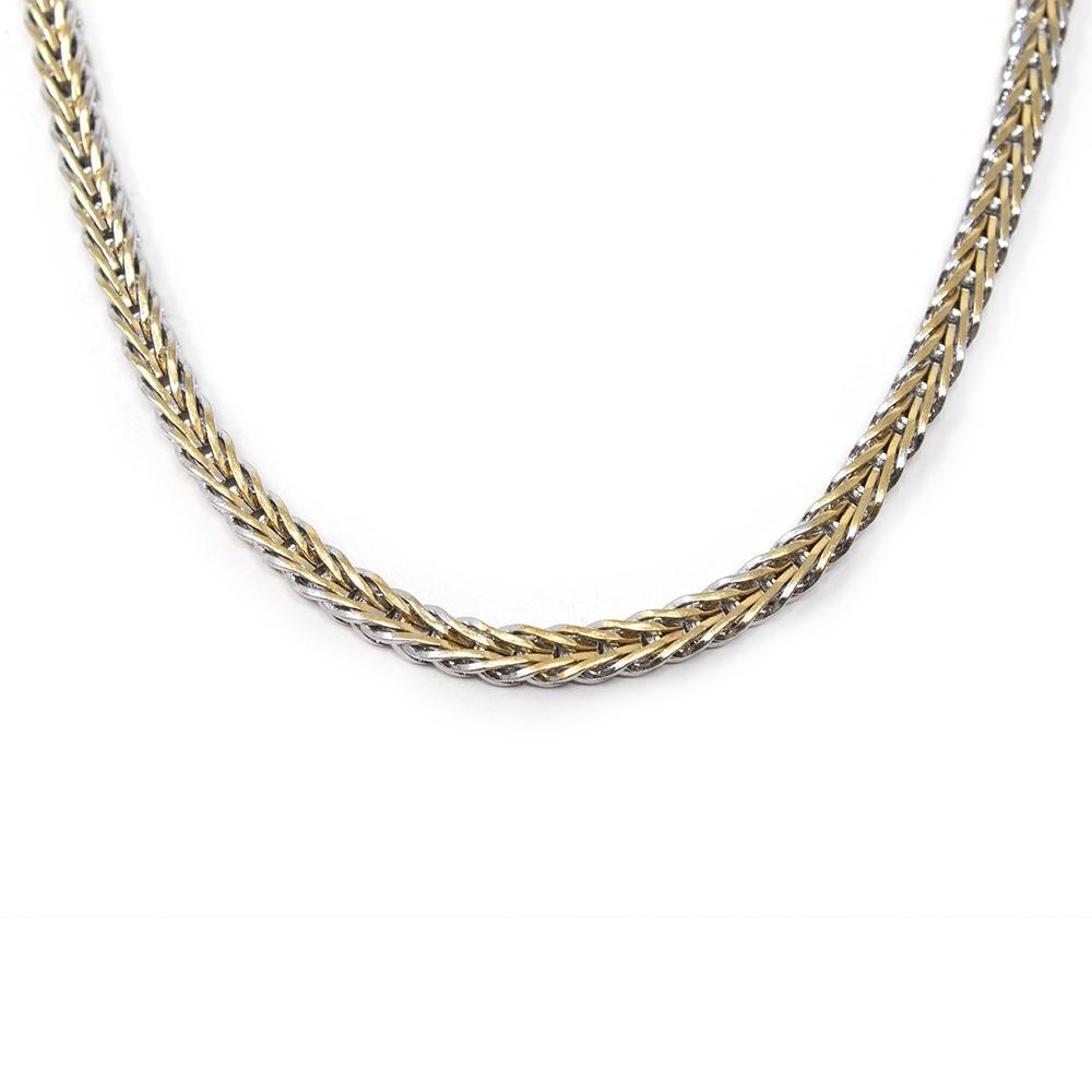【COLOR iN ID】Chic Chain Square Mule Stainless Steel Two Tone Square Foxtail Chain Necklace