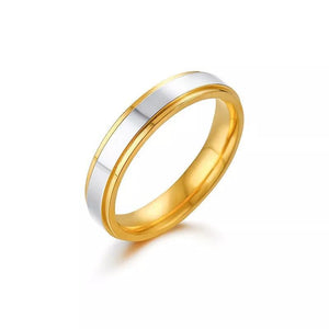 Stainless Steel Two Tone Wedding Band - W