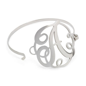 Stainless Steel Wire Bracelet Initital - A - Mimmic Fashion Jewelry