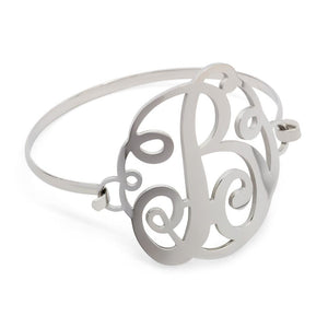 Stainless Steel Wire Bracelet Initital - B - Mimmic Fashion Jewelry