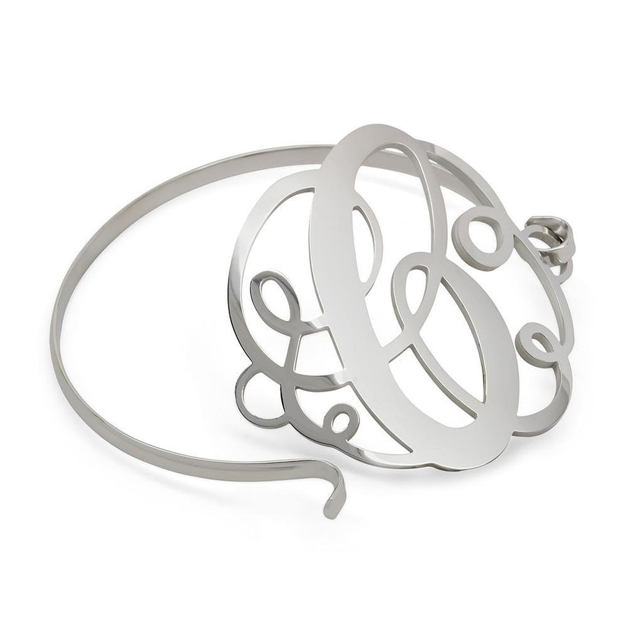 Stainless Steel Wire Bracelet Initital - C - Mimmic Fashion Jewelry