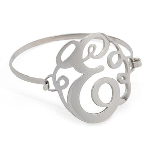 Stainless Steel Wire Bracelet Initital - E - Mimmic Fashion Jewelry