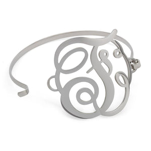 Stainless Steel Wire Bracelet Initital - F - Mimmic Fashion Jewelry