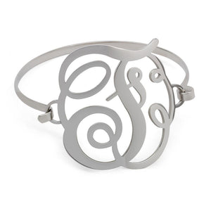 Stainless Steel Wire Bracelet Initital - F - Mimmic Fashion Jewelry