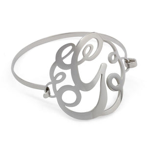 Stainless Steel Wire Bracelet Initital - G - Mimmic Fashion Jewelry