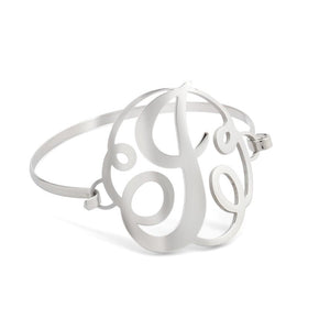 Stainless Steel Wire Bracelet Initital - J - Mimmic Fashion Jewelry