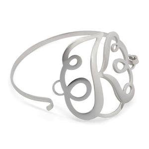 Stainless Steel Wire Bracelet Initital - K - Mimmic Fashion Jewelry