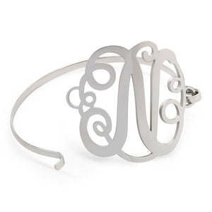 Stainless Steel Wire Bracelet Initital - N - Mimmic Fashion Jewelry