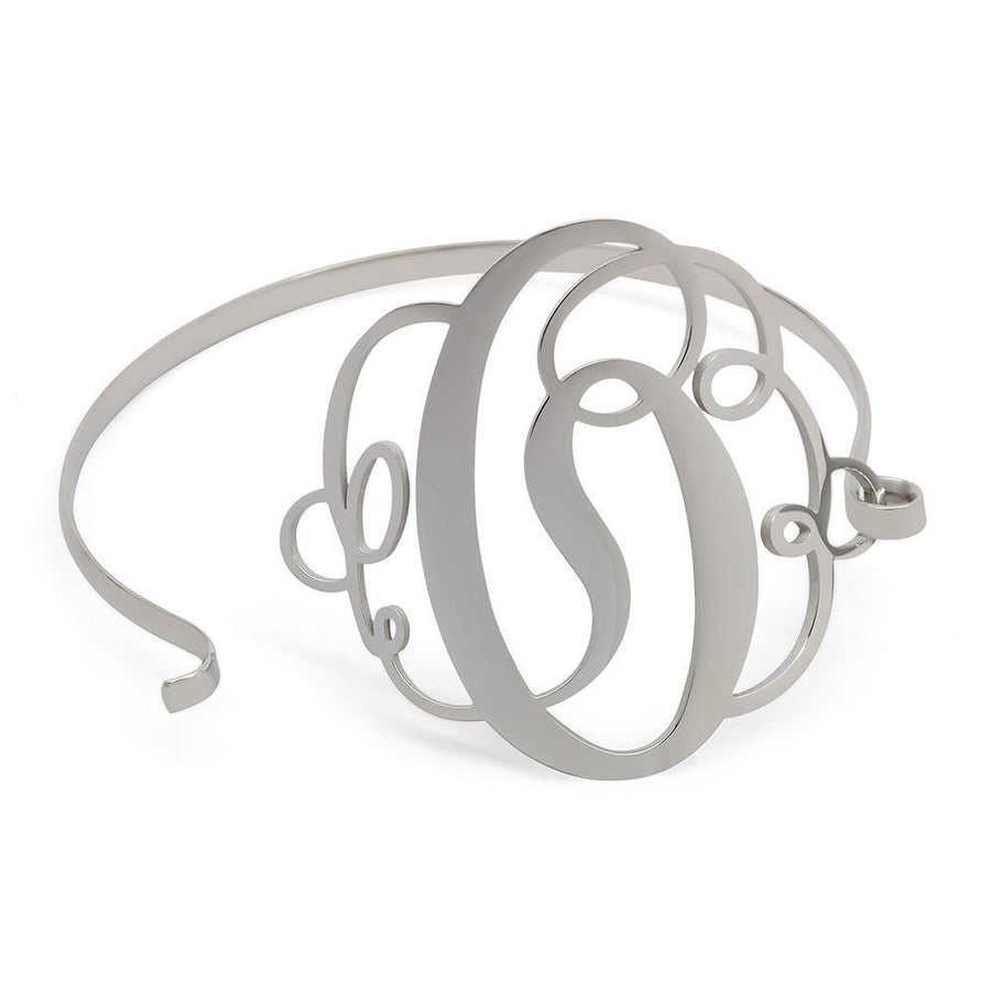 Stainless Steel Wire Bracelet Initital - O - Mimmic Fashion Jewelry