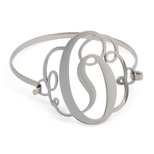 Stainless Steel Wire Bracelet Initital - O - Mimmic Fashion Jewelry