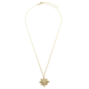 Star Bright Necklace CZ Pave Gold Tone - Mimmic Fashion Jewelry