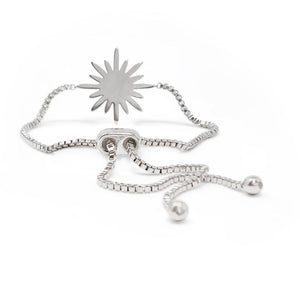 Star Bright Slide Bracelet CZ Pave Rhodium Pl - Mimmic Fashion Jewelry