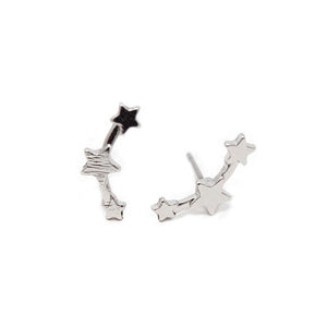 Stars Ear Climber Earrings Silver Tone - Mimmic Fashion Jewelry