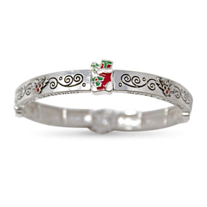 Stretch Bracelet Christmas Theme Silver Tone - Mimmic Fashion Jewelry