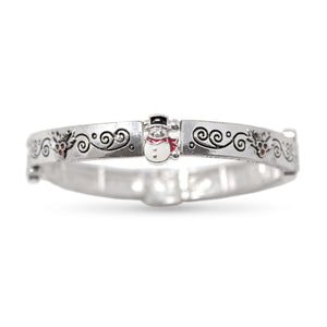 Stretch Bracelet Christmas Theme Silver Tone - Mimmic Fashion Jewelry