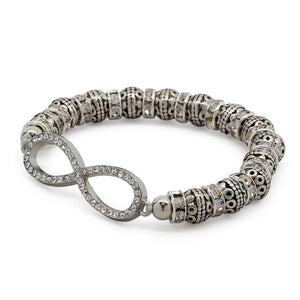 Stretch Bracelet Infinity Silvertone - Mimmic Fashion Jewelry