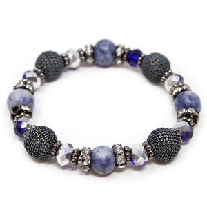 Stretch Semi-Precious Beaded Bracelet Sodalite - Mimmic Fashion Jewelry