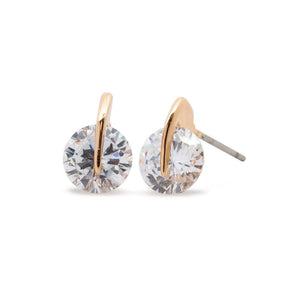Stud Earrings Fancy CZ RoseGold Pl - Mimmic Fashion Jewelry