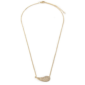 Stylish CZ Teardrop Bar Necklace Gold Plated - Mimmic Fashion Jewelry