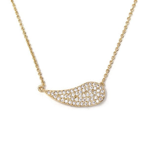Stylish CZ Teardrop Bar Necklace Gold Plated - Mimmic Fashion Jewelry