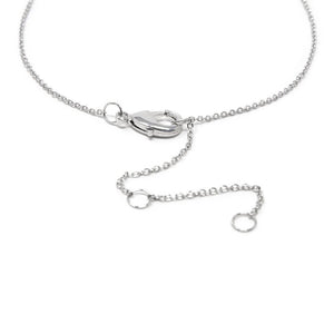 Ten Round CZ Drop Necklace Rhodium Plated - Mimmic Fashion Jewelry