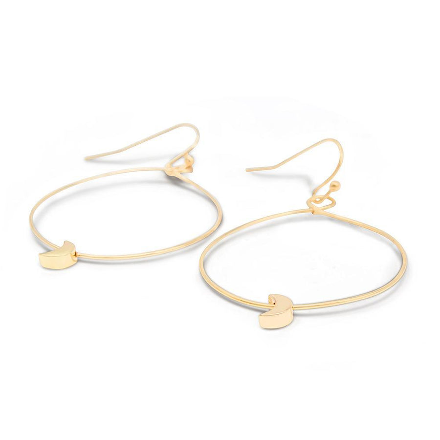 Thin Brass Hoop Crescent Gold Plated - Mimmic Fashion Jewelry
