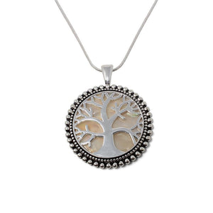Tree of Life Neck Silvertone MOP - Mimmic Fashion Jewelry