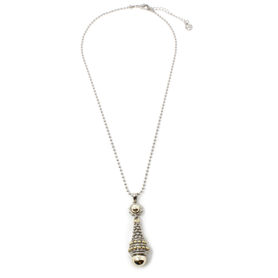 Two Tone Ball Pendulum Necklace - Mimmic Fashion Jewelry