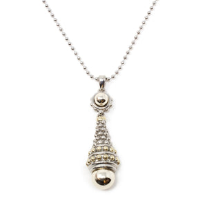 Two Tone Ball Pendulum Necklace - Mimmic Fashion Jewelry