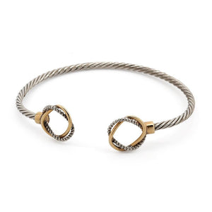 Two Tone Bangle Wire Circles - Mimmic Fashion Jewelry