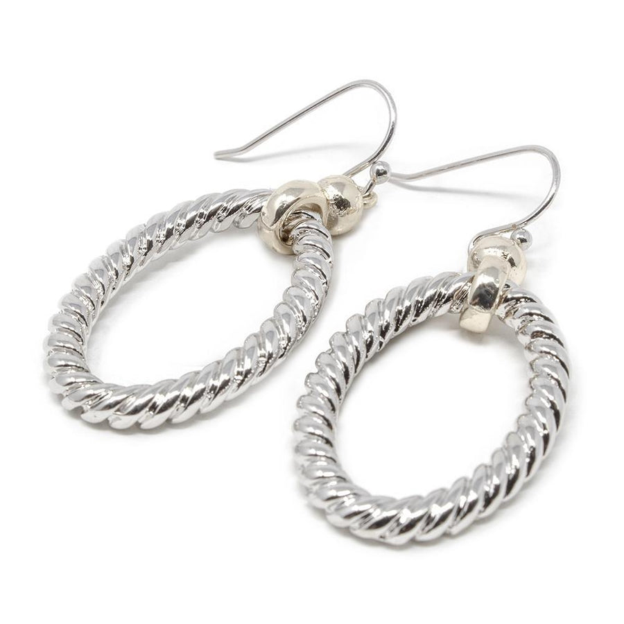 Two Tone Cable Link Drop Earrings - Mimmic Fashion Jewelry