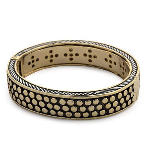 2 Tone Cable and Dots Bangle - Mimmic Fashion Jewelry