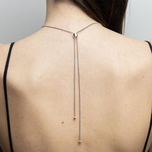 Two Tone Lariat Necklace Three MOP Square - Mimmic Fashion Jewelry
